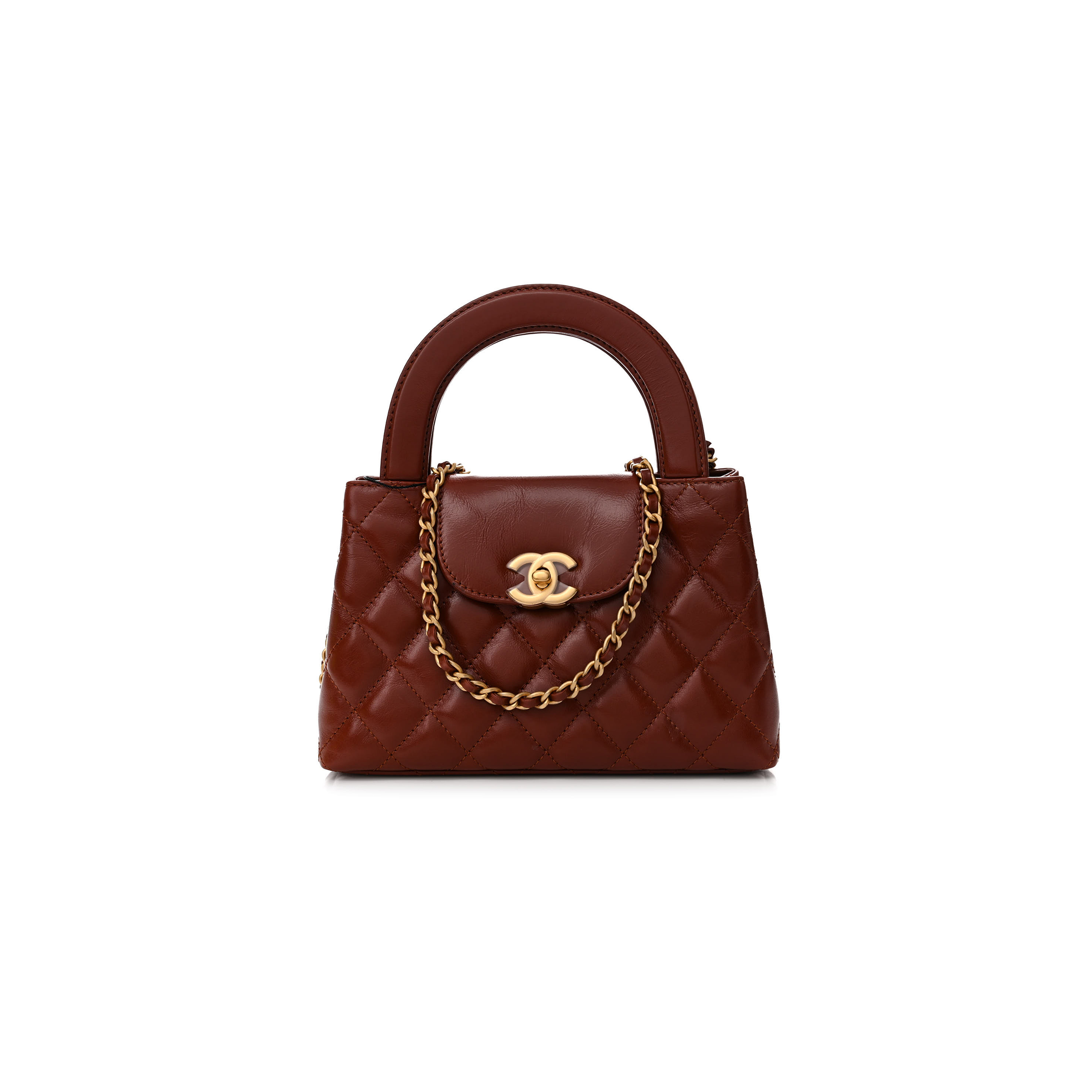 CHANEL SHINY CALFSKIN QUILTED NANO KELLY SHOPPER AS4416 (19*13*7cm)